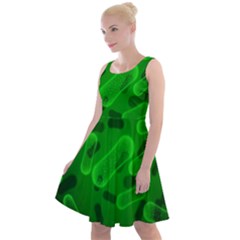 Green Rod Shaped Bacteria Knee Length Skater Dress by Vaneshart