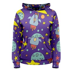 Card With Lovely Planets Women s Pullover Hoodie