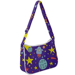 Card With Lovely Planets Zip Up Shoulder Bag