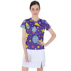 Card With Lovely Planets Women s Sports Top