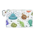 Dangerous Streptococcus Lactobacillus Staphylococcus Others Microbes Cartoon Style Vector Seamless Canvas Cosmetic Bag (Medium) View1