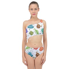 Dangerous Streptococcus Lactobacillus Staphylococcus Others Microbes Cartoon Style Vector Seamless Spliced Up Two Piece Swimsuit by Vaneshart