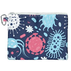 Seamless Pattern Microbes Virus Vector Illustration Canvas Cosmetic Bag (xxl) by Vaneshart