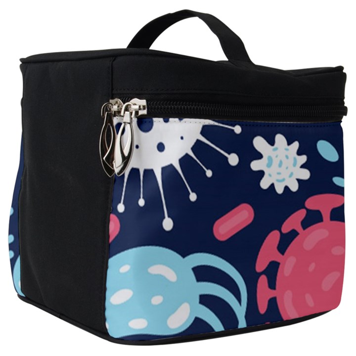 Seamless Pattern Microbes Virus Vector Illustration Make Up Travel Bag (Big)