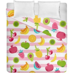 Tropical Fruits Berries Seamless Pattern Duvet Cover Double Side (california King Size) by Vaneshart