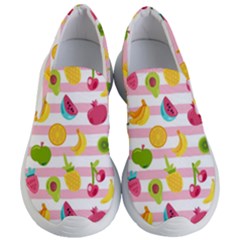 Tropical Fruits Berries Seamless Pattern Women s Lightweight Slip Ons by Vaneshart