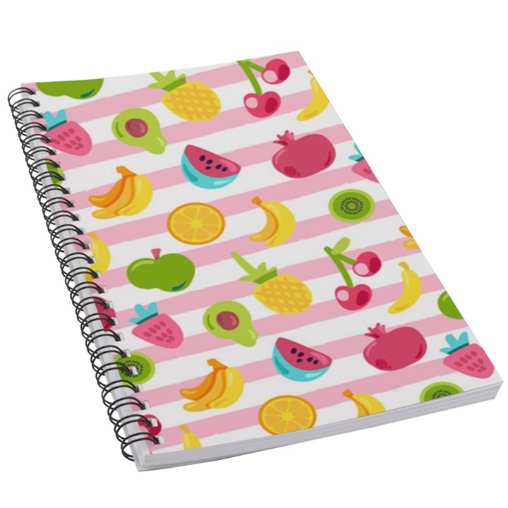 Tropical Fruits Berries Seamless Pattern 5.5  x 8.5  Notebook