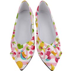 Tropical Fruits Berries Seamless Pattern Women s Bow Heels