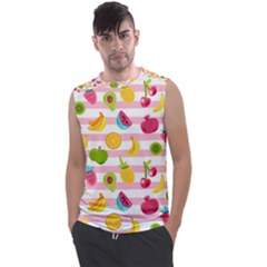 Tropical Fruits Berries Seamless Pattern Men s Regular Tank Top