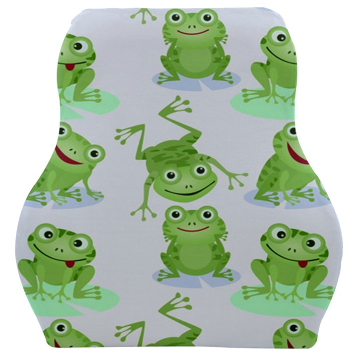 Cute Green Frogs Seamless Pattern Car Seat Velour Cushion 