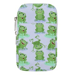 Cute Green Frogs Seamless Pattern Waist Pouch (large) by Vaneshart