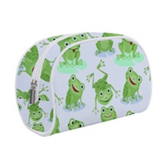 Cute Green Frogs Seamless Pattern Makeup Case (small) by Vaneshart