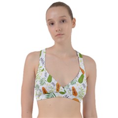 Seamless Tropical Pattern With Papaya Sweetheart Sports Bra by Vaneshart