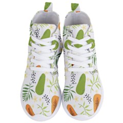 Seamless Tropical Pattern With Papaya Women s Lightweight High Top Sneakers by Vaneshart