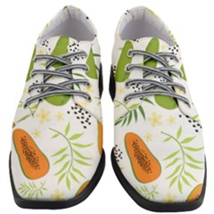 Seamless Tropical Pattern With Papaya Women Heeled Oxford Shoes by Vaneshart