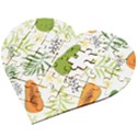 Seamless Tropical Pattern With Papaya Wooden Puzzle Heart View2