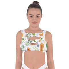 Seamless Tropical Pattern With Papaya Bandaged Up Bikini Top by Vaneshart