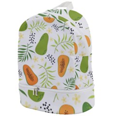 Seamless Tropical Pattern With Papaya Zip Bottom Backpack