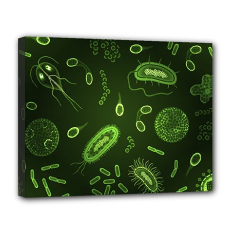 Bacteria Virus Seamless Pattern Inversion Canvas 14  X 11  (stretched) by Vaneshart