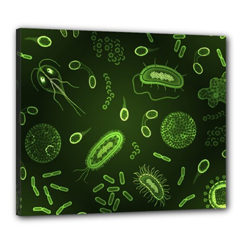 Bacteria Virus Seamless Pattern Inversion Canvas 24  X 20  (stretched) by Vaneshart