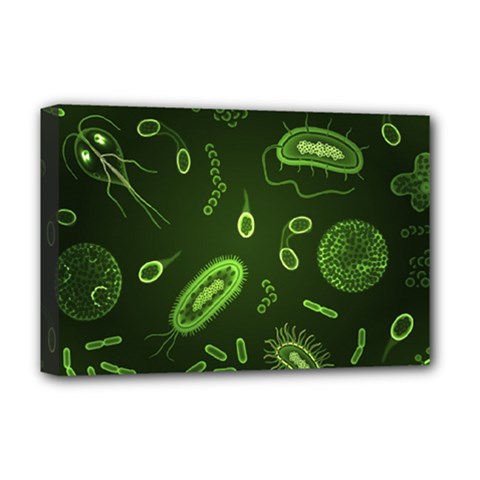 Bacteria Virus Seamless Pattern Inversion Deluxe Canvas 18  X 12  (stretched) by Vaneshart