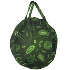 Bacteria Virus Seamless Pattern Inversion Giant Round Zipper Tote by Vaneshart