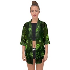 Bacteria Virus Seamless Pattern Inversion Open Front Chiffon Kimono by Vaneshart