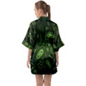 Bacteria Virus Seamless Pattern Inversion Half Sleeve Satin Kimono  View2