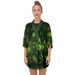 Bacteria Virus Seamless Pattern Inversion Half Sleeve Chiffon Kimono by Vaneshart