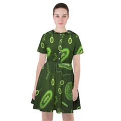 Bacteria Virus Seamless Pattern Inversion Sailor Dress by Vaneshart