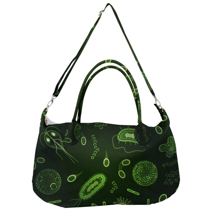 Bacteria Virus Seamless Pattern Inversion Removal Strap Handbag