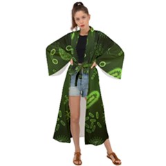 Bacteria Virus Seamless Pattern Inversion Maxi Kimono by Vaneshart