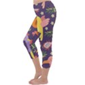 Exotic Seamless Pattern With Parrots Fruits Capri Winter Leggings  View2