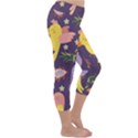 Exotic Seamless Pattern With Parrots Fruits Capri Winter Leggings  View3