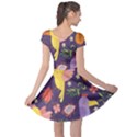 Exotic Seamless Pattern With Parrots Fruits Cap Sleeve Dress View2