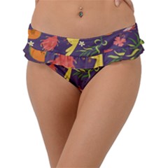 Exotic Seamless Pattern With Parrots Fruits Frill Bikini Bottom by Vaneshart