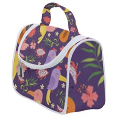 Exotic Seamless Pattern With Parrots Fruits Satchel Handbag by Vaneshart