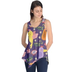 Exotic Seamless Pattern With Parrots Fruits Sleeveless Tunic by Vaneshart