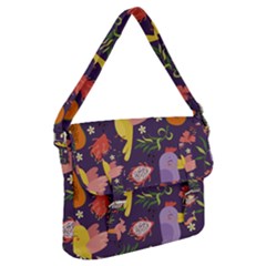 Exotic Seamless Pattern With Parrots Fruits Buckle Messenger Bag by Vaneshart