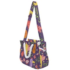 Exotic Seamless Pattern With Parrots Fruits Rope Handles Shoulder Strap Bag by Vaneshart