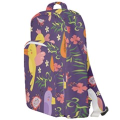 Exotic Seamless Pattern With Parrots Fruits Double Compartment Backpack by Vaneshart