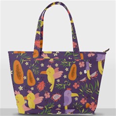 Exotic Seamless Pattern With Parrots Fruits Back Pocket Shoulder Bag  by Vaneshart