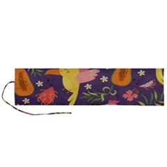 Exotic Seamless Pattern With Parrots Fruits Roll Up Canvas Pencil Holder (l) by Vaneshart