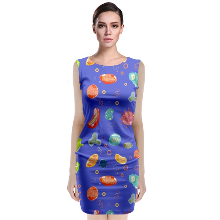 Virus Seamless Pattern Classic Sleeveless Midi Dress