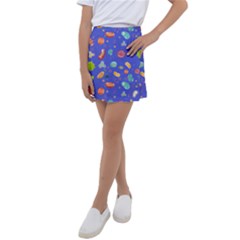 Virus Seamless Pattern Kids  Tennis Skirt