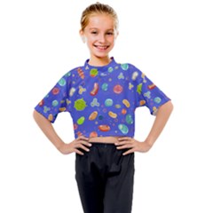 Virus Seamless Pattern Kids Mock Neck Tee