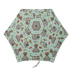 Seamless Pattern With Cute Sloths Relax Enjoy Yoga Mini Folding Umbrellas by Vaneshart