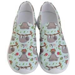 Seamless Pattern With Cute Sloths Relax Enjoy Yoga Men s Lightweight Slip Ons by Vaneshart