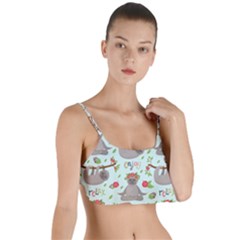 Seamless Pattern With Cute Sloths Relax Enjoy Yoga Layered Top Bikini Top  by Vaneshart