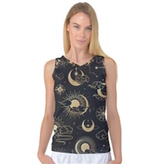 Asian Seamless Pattern With Clouds Moon Sun Stars Vector Collection Oriental Chinese Japanese Korean Women s Basketball Tank Top by Vaneshart